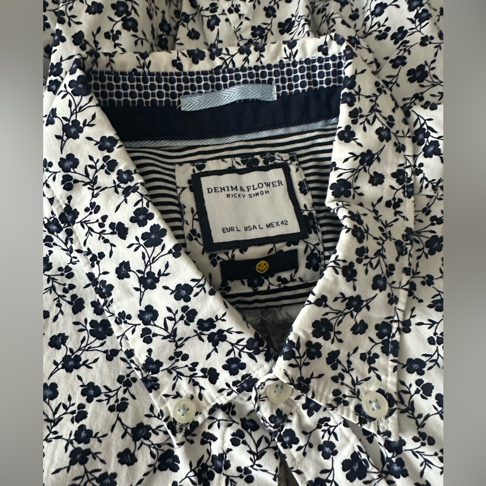 Demon & Flower Button Down Floral Shirt